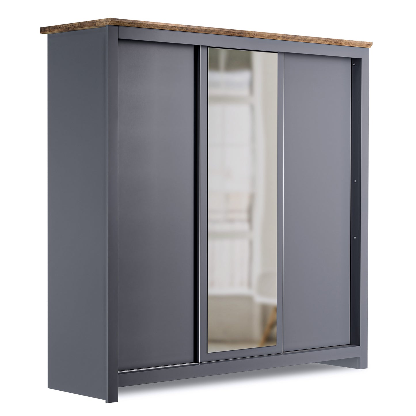 Sliding Wardrobe Milford DF-CF208SWR-3DRM-180 with Mirror - Graphite