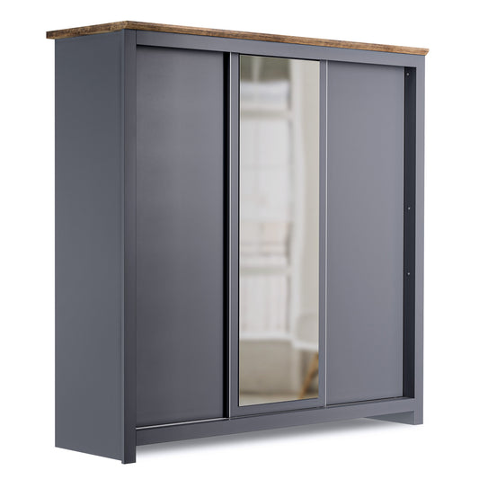 Sliding Wardrobe Milford DF-CF208SWR-3DRM-180 with Mirror - Graphite