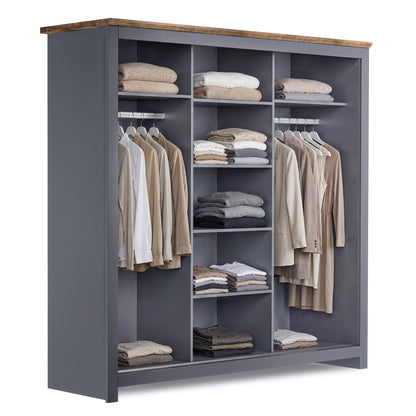 Sliding Wardrobe Milford DF-CF208SWR-3DRM-180 with Mirror - Graphite