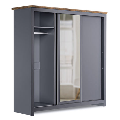 Sliding Wardrobe Milford DF-CF208SWR-3DRM-180 with Mirror - Graphite