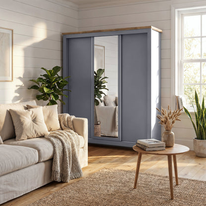 Sliding Wardrobe Milford DF-CF208SWR-3DRM-180 with Mirror - Graphite
