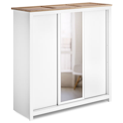 Sliding Wardrobe Milford DF-CF208SWR-3DRM-180 with Mirror - White