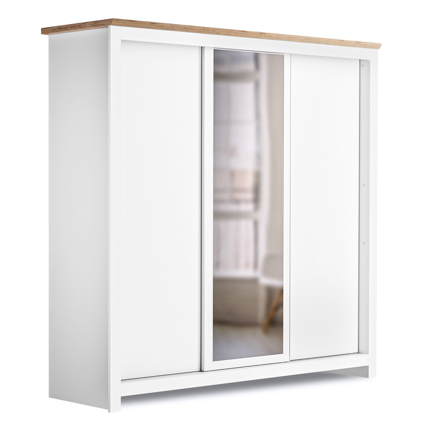 Sliding Wardrobe Milford DF-CF208SWR-3DRM-180 with Mirror - White