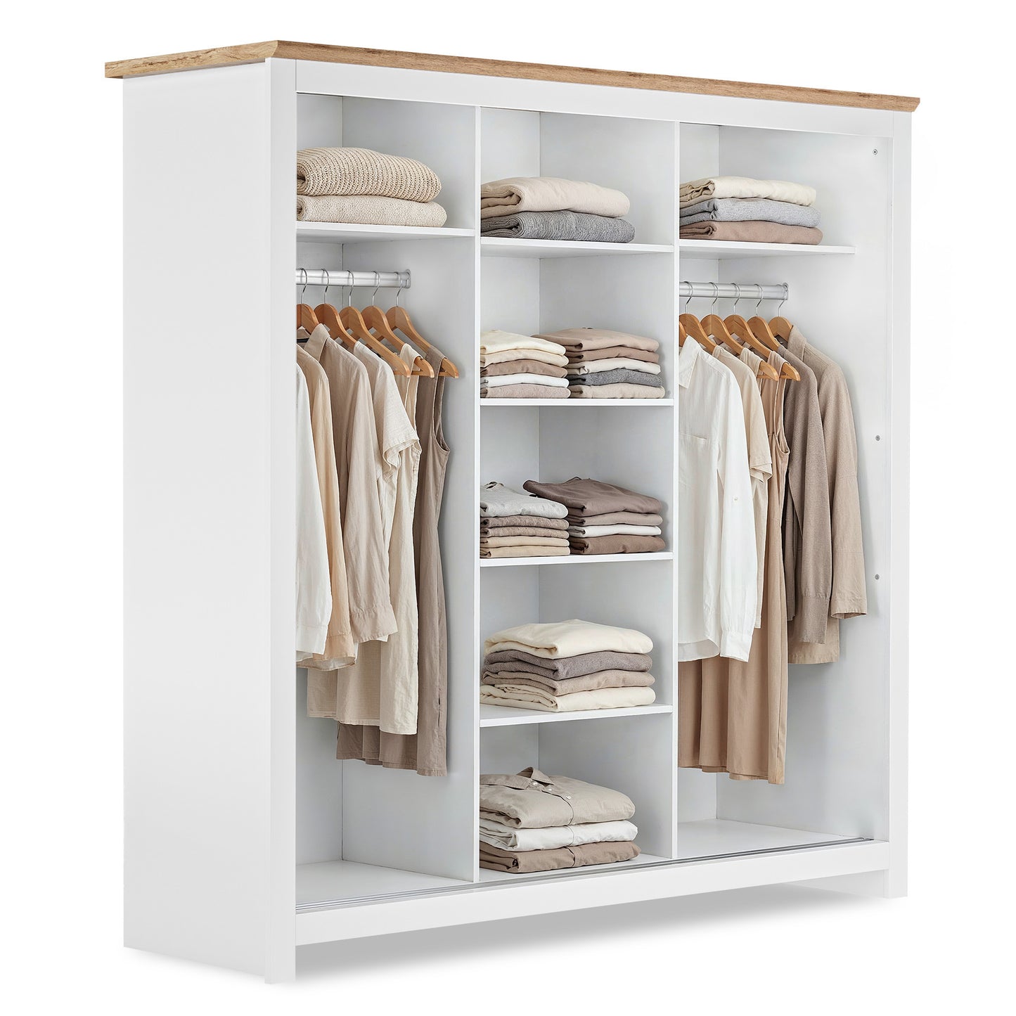 Sliding Wardrobe Milford DF-CF208SWR-3DRM-180 with Mirror - White