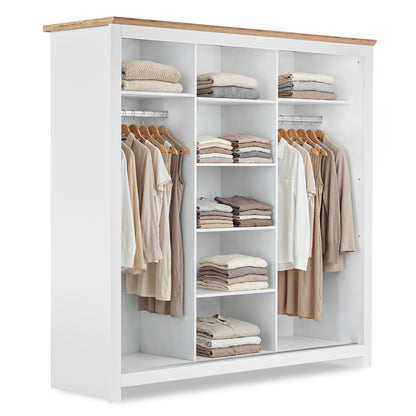 Sliding Wardrobe Milford DF-CF208SWR-3DRM-180 with Mirror - White