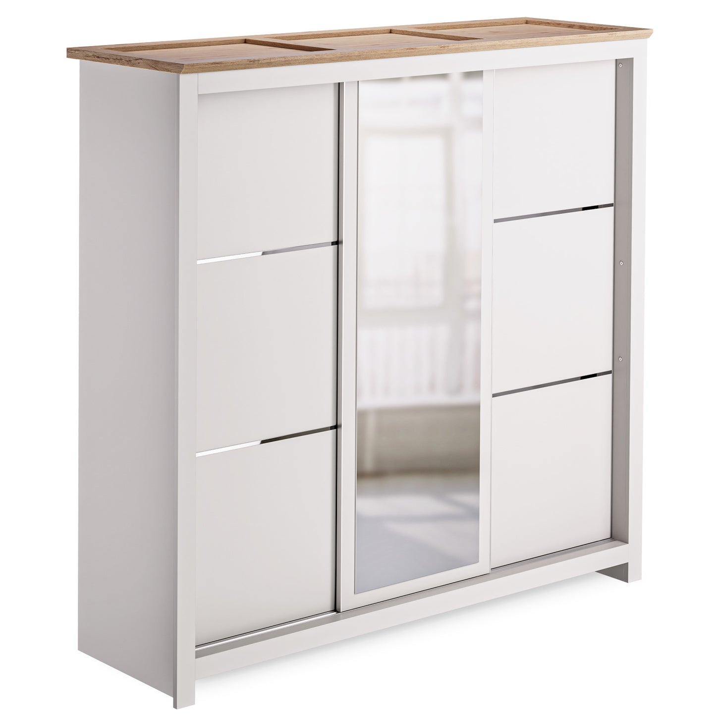 Sliding Wardrobe Milford DF-CF209SWR-3DRM-180 with Mirror - Cashmere