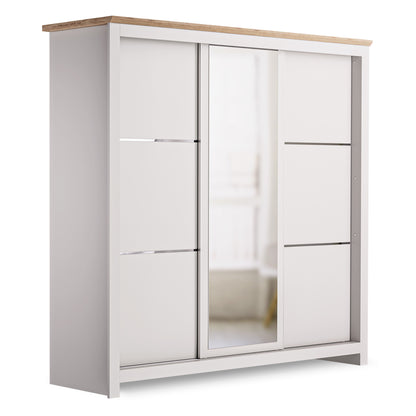 Sliding Wardrobe Milford DF-CF209SWR-3DRM-180 with Mirror - Cashmere