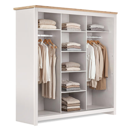 Sliding Wardrobe Milford DF-CF209SWR-3DRM-180 with Mirror - Cashmere
