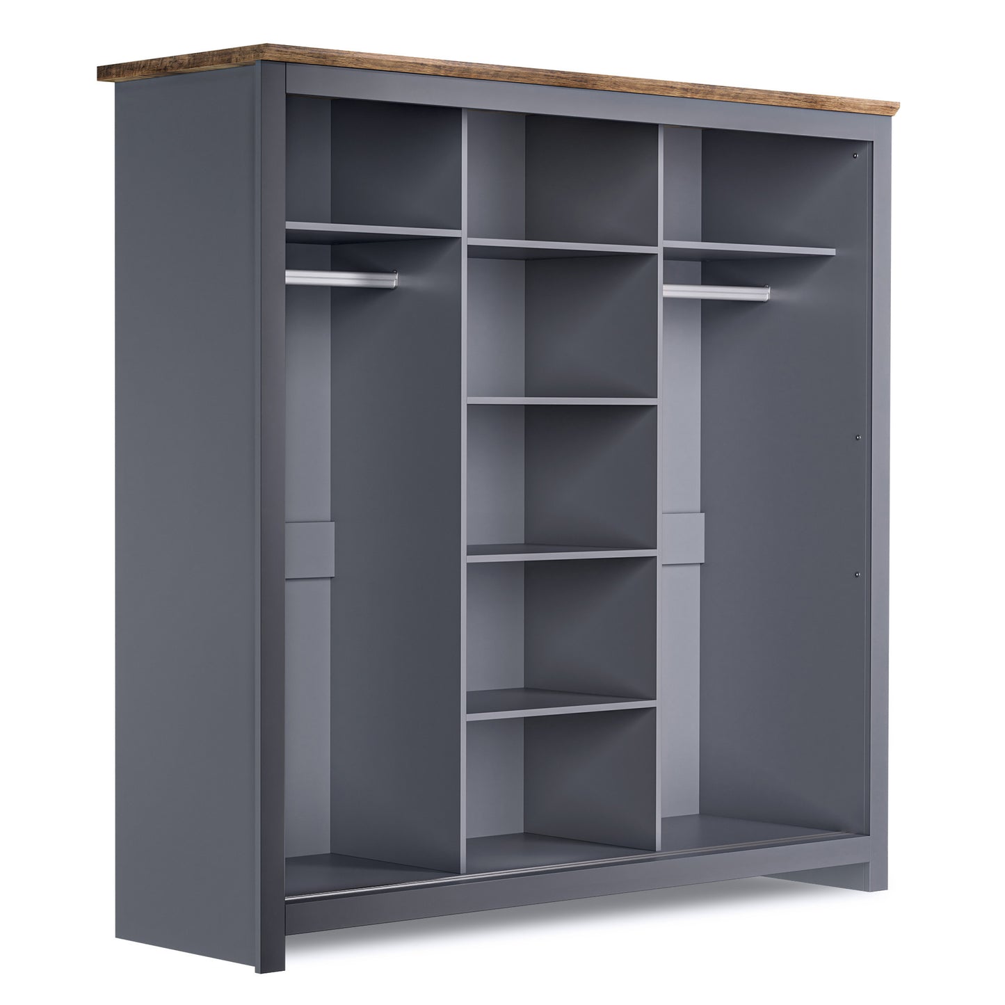 Sliding Wardrobe Milford DF-CF209SWR-3DRM-180 with Mirror - Graphite