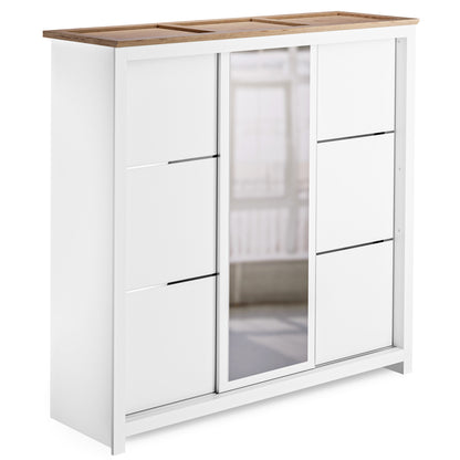 Sliding Wardrobe Milford DF-CF209SWR-3DRM-180 with Mirror - White