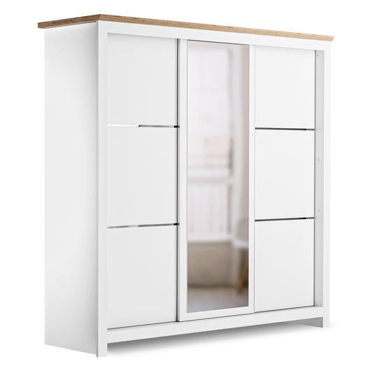 Sliding Wardrobe Milford DF-CF209SWR-3DRM-180 with Mirror - White