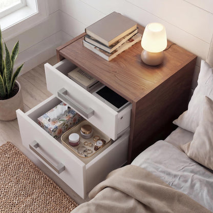 Bedside Table Oakridge DF-CF300BST-2D - White / Oak