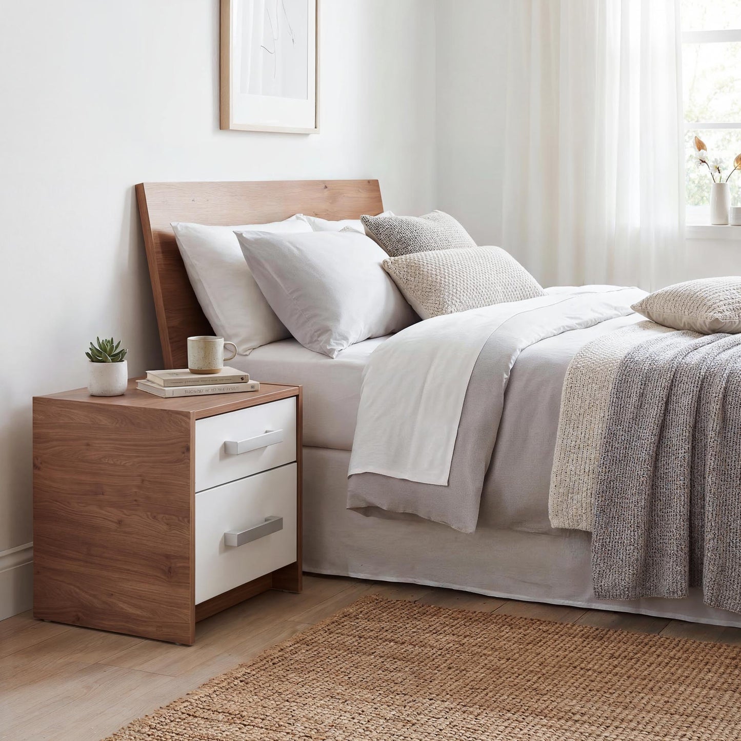 Bedside Table Oakridge DF-CF300BST-2D - White / Oak