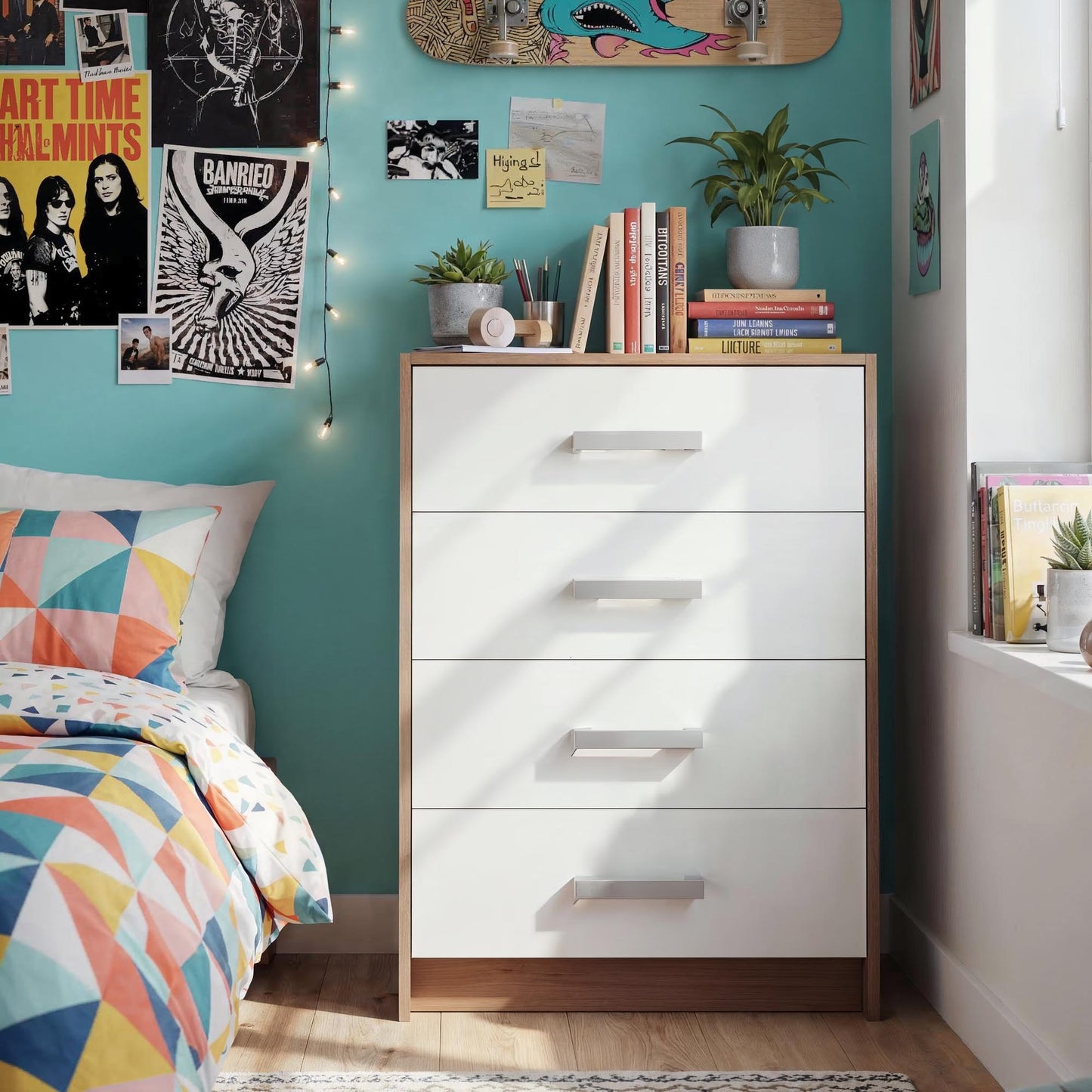 Chest of Drawers Oakridge DF-CF301CH-4D - White / Oak