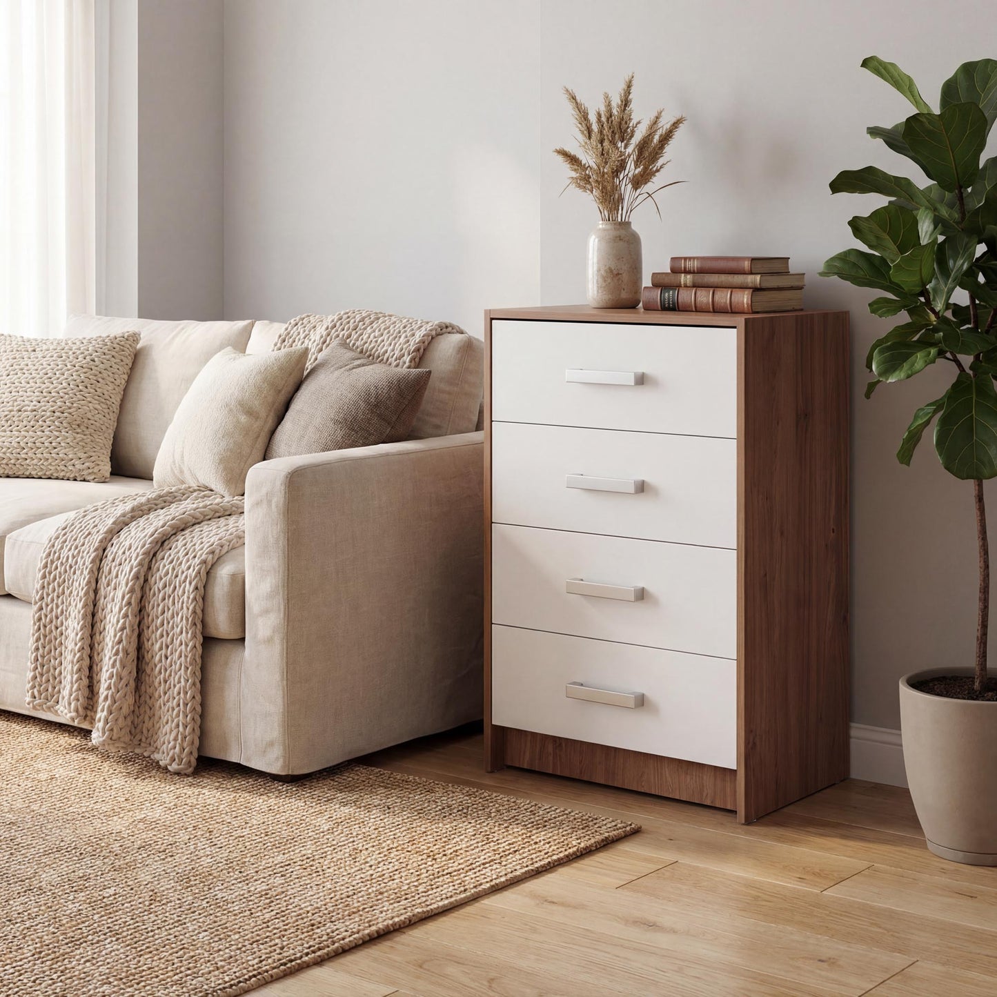 Chest of Drawers Oakridge DF-CF301CH-4D - White / Oak