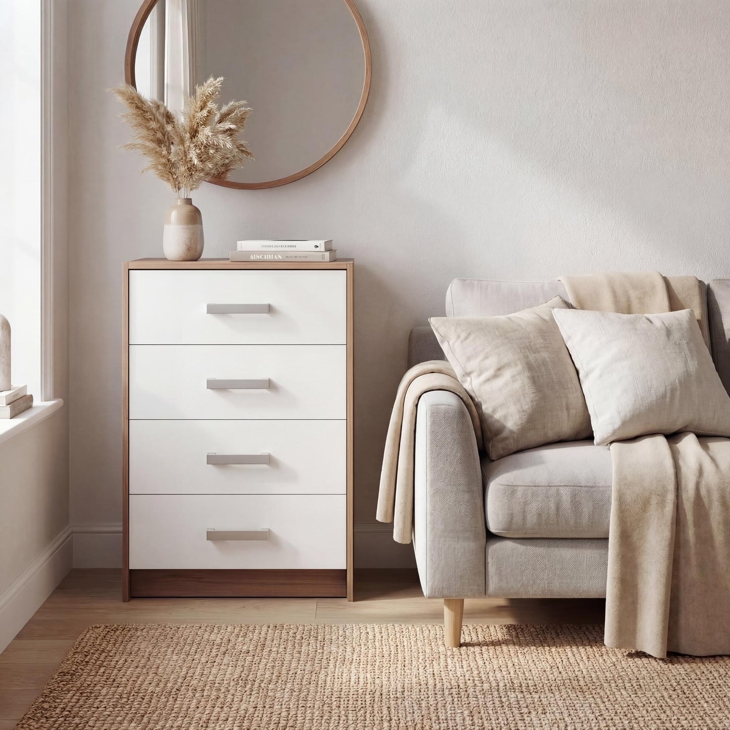Chest of Drawers Oakridge DF-CF301CH-4D - White / Oak