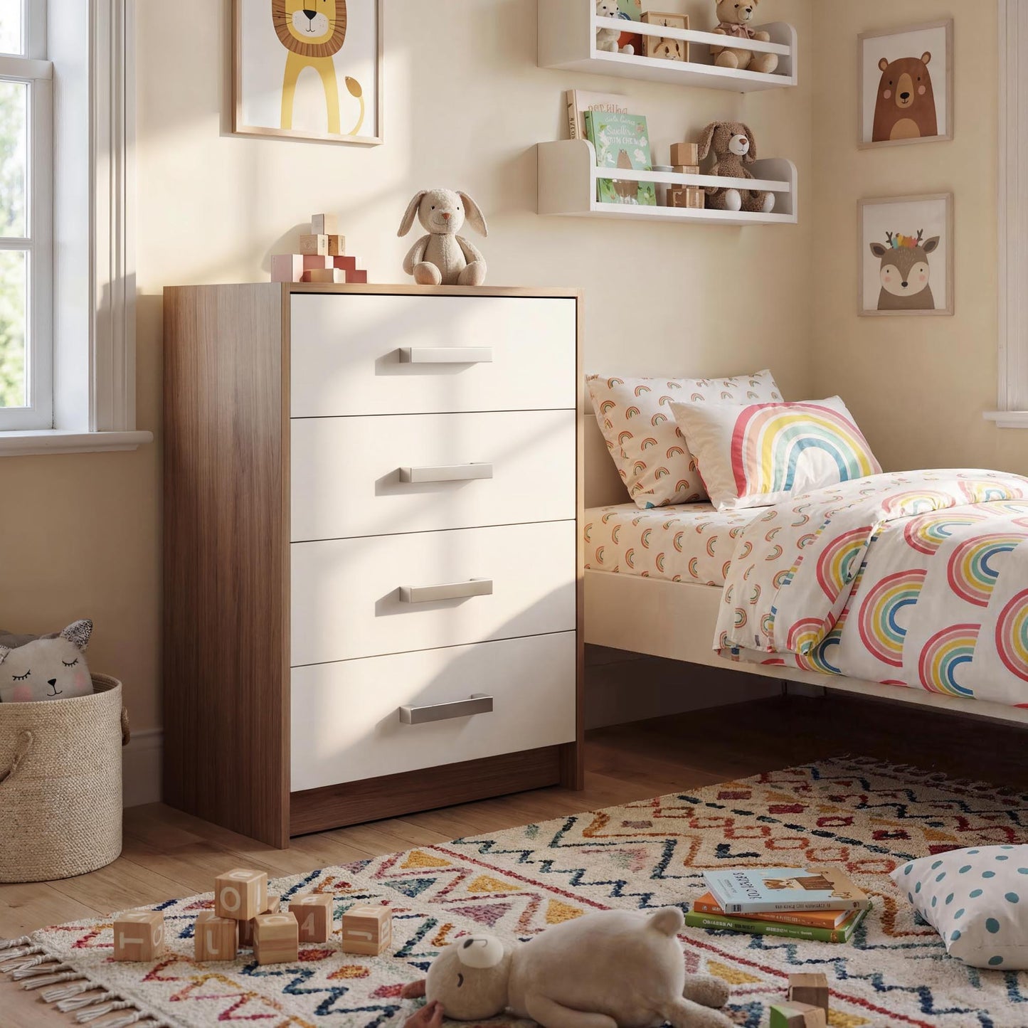 Chest of Drawers Oakridge DF-CF301CH-4D - White / Oak