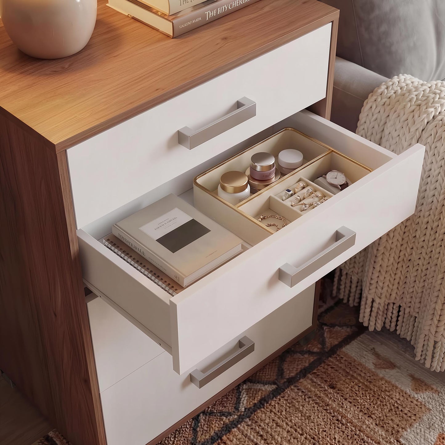 Chest of Drawers Oakridge DF-CF302CH-4D - White / Oak