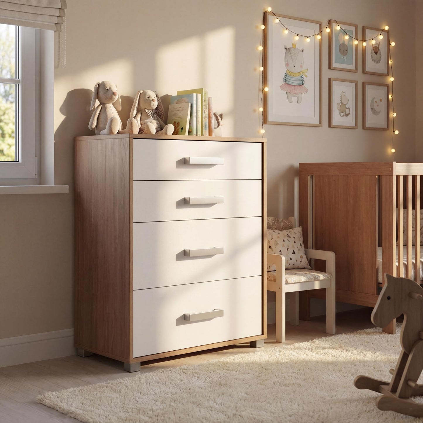 Chest of Drawers Oakridge DF-CF302CH-4D - White / Oak