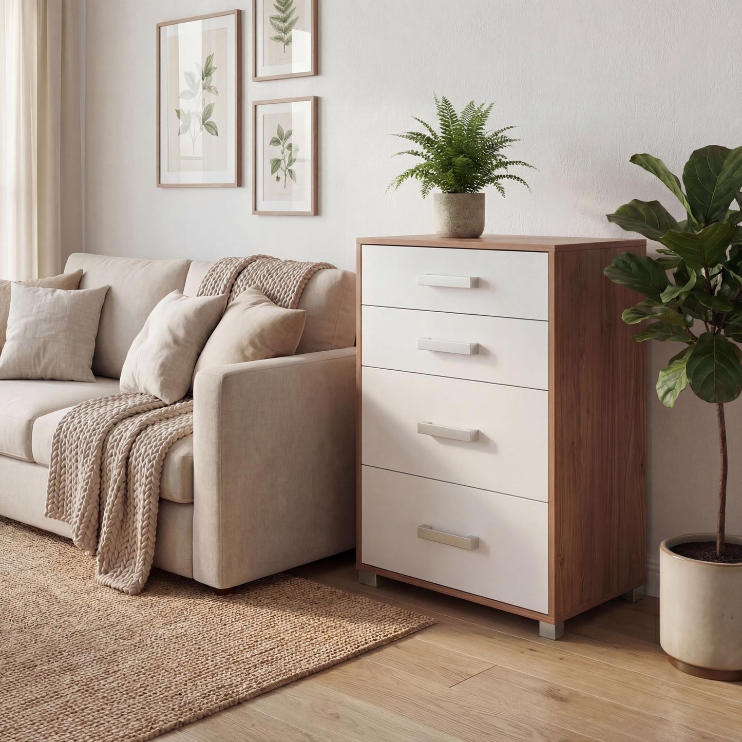 Chest of Drawers Oakridge DF-CF302CH-4D - White / Oak