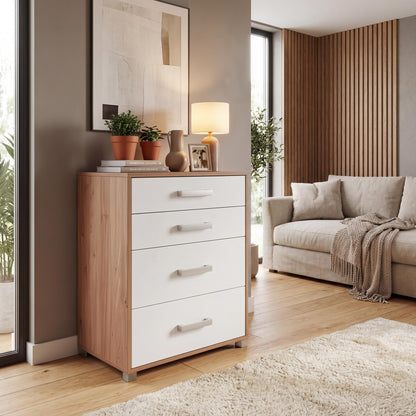 Chest of Drawers Oakridge DF-CF302CH-4D - White / Oak