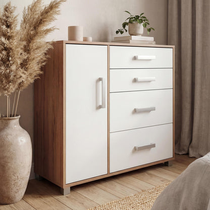 Chest of Drawers Oakridge DF-CF303SB-1DR4D - White / Oak