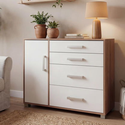 Chest of Drawers Oakridge DF-CF303SB-1DR4D - White / Oak