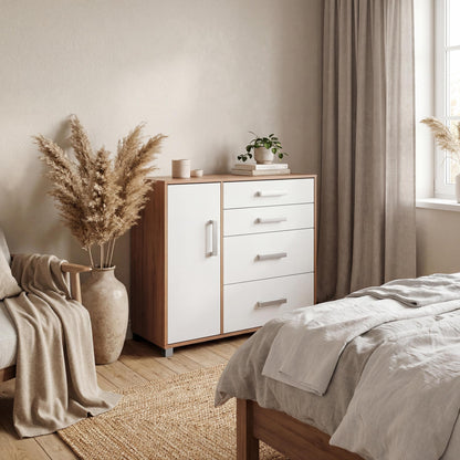 Chest of Drawers Oakridge DF-CF303SB-1DR4D - White / Oak