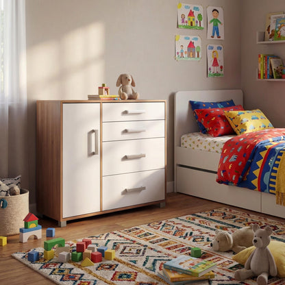 Chest of Drawers Oakridge DF-CF303SB-1DR4D - White / Oak