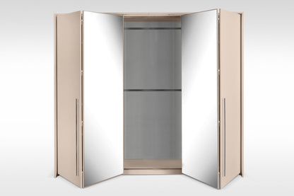 Wardrobe SAVANA 210 Sand Beige/Mirror