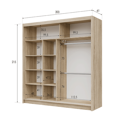 SEWILLA 203cm Sliding Door Wardrobe