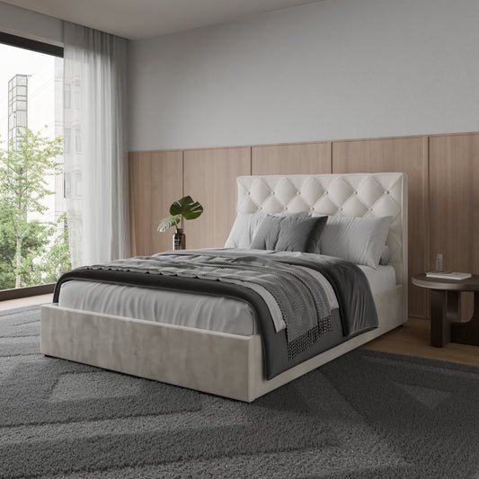 Bed  Ethan DF-202UOB_DB - Cream-Beige