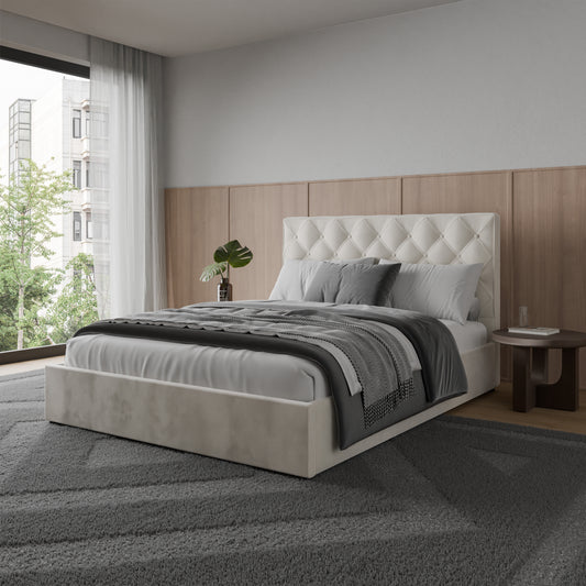 Bed  Ethan DF-202UOB_K - Cream-Beige