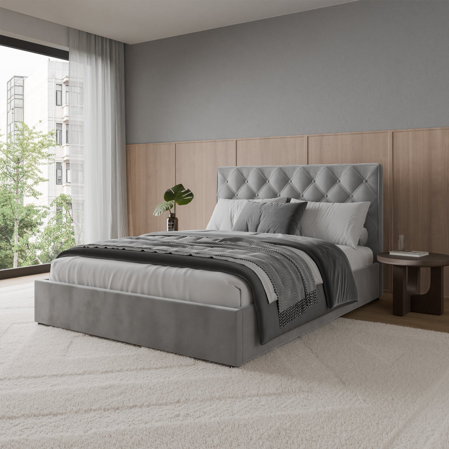 Bed  Ethan DF-202UOB_K - Grey