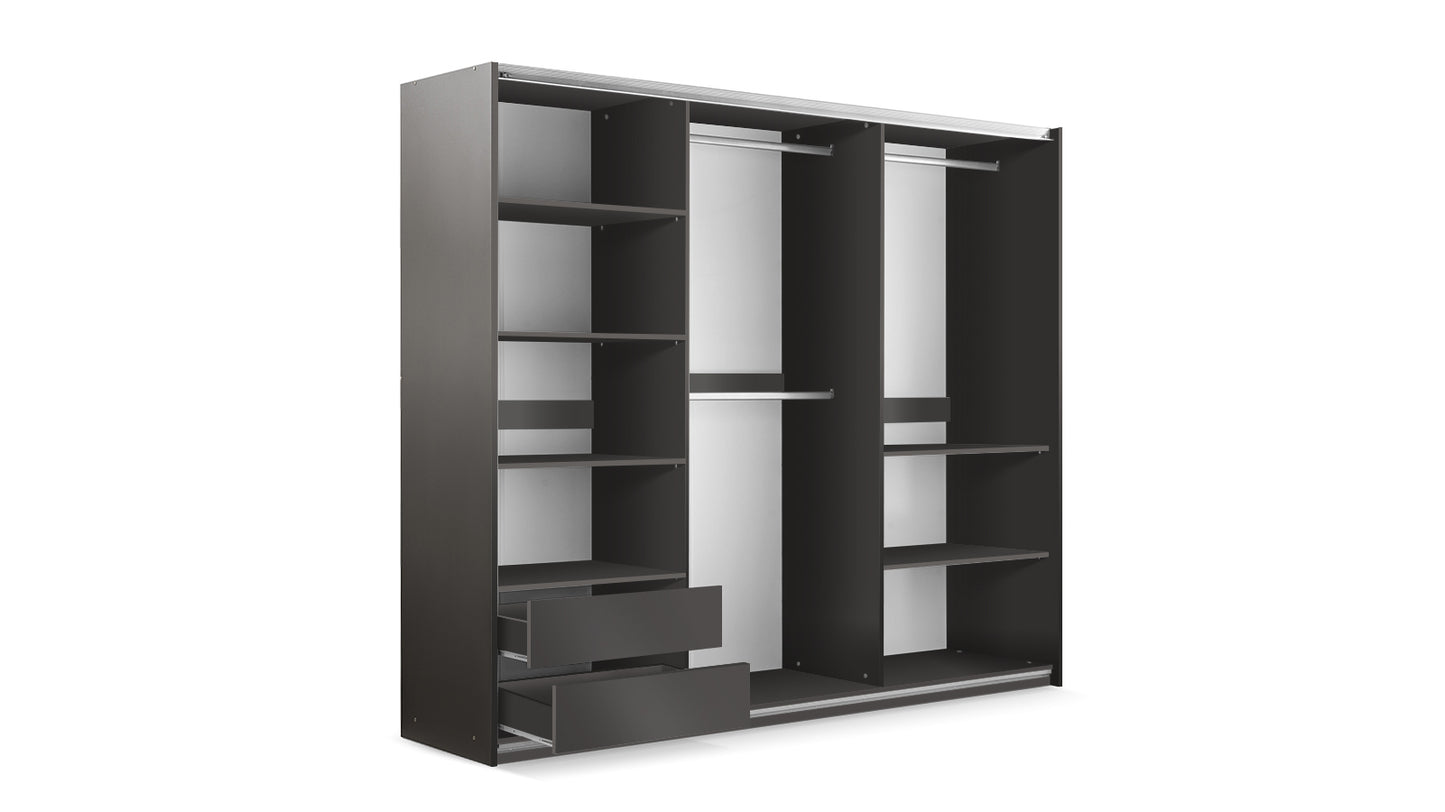 Wardrobe EVORA 250 Black/Cashmere/Oak Wotan