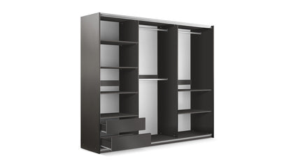Wardrobe EVORA 250 Black/Cashmere/Oak Wotan