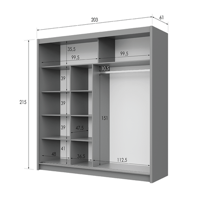 Wardrobe BATUMI 203 Graphite