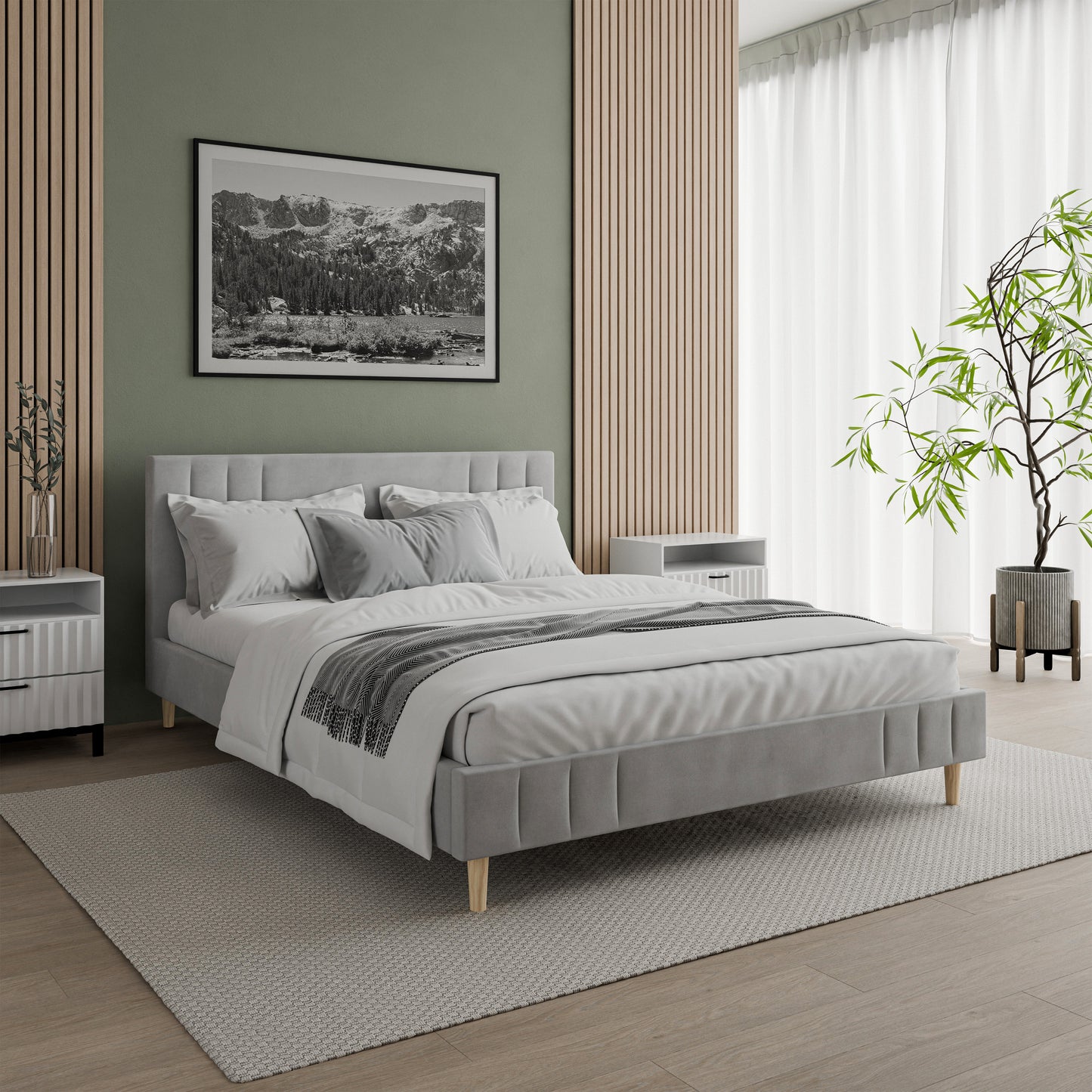 Bed  Jaxon DF-205UB_K - Grey