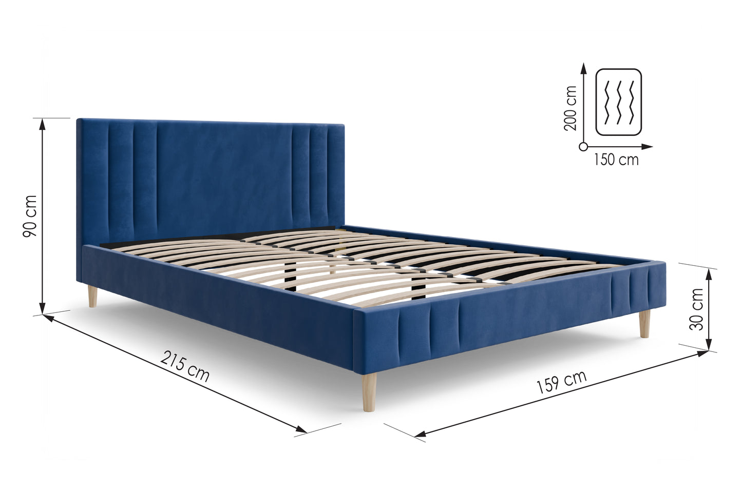 Bed  Jaxon DF-205UB_K - Grey