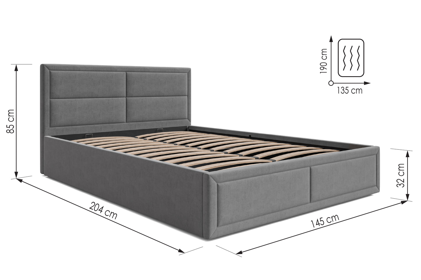 Bed  Jayden DF-206UOB_DB - Graphite
