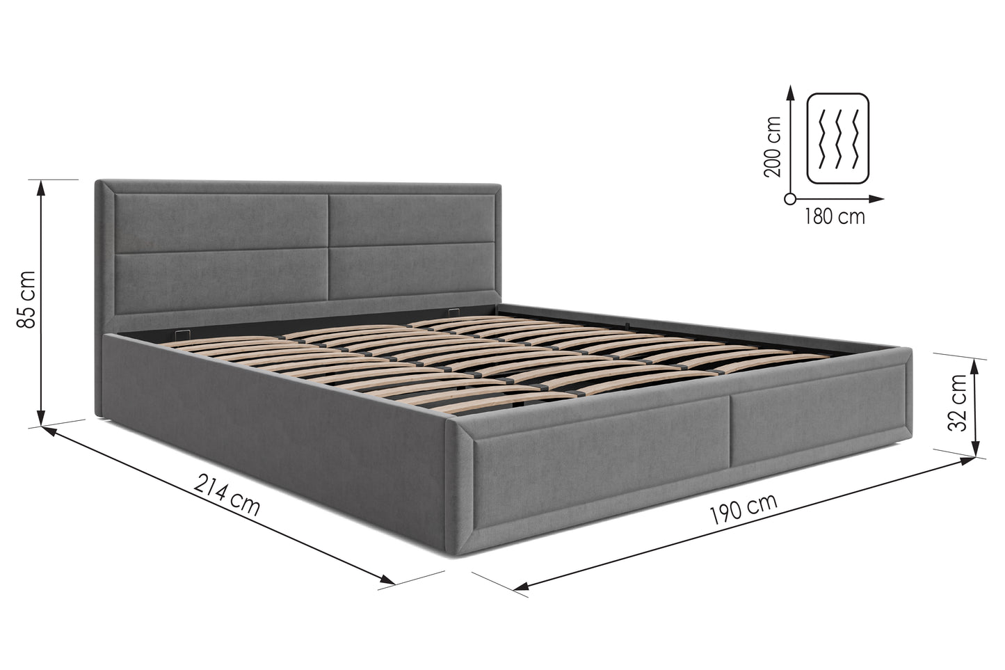 Bed  Jayden DF-206UOB_SK - Graphite