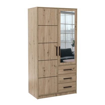 Wardrobe KOS D2 Oak Artisan + Mirror