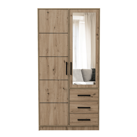 Wardrobe KOS D2 Oak Artisan + Mirror