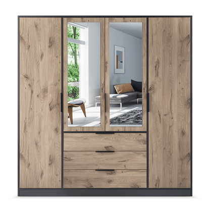 Wardrobe extension LATI D4 Black / Oak Viking