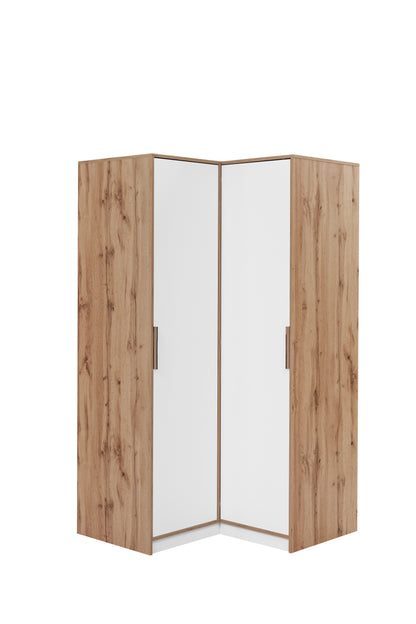 Corner Wardrobe LATI Oak Wotan / White