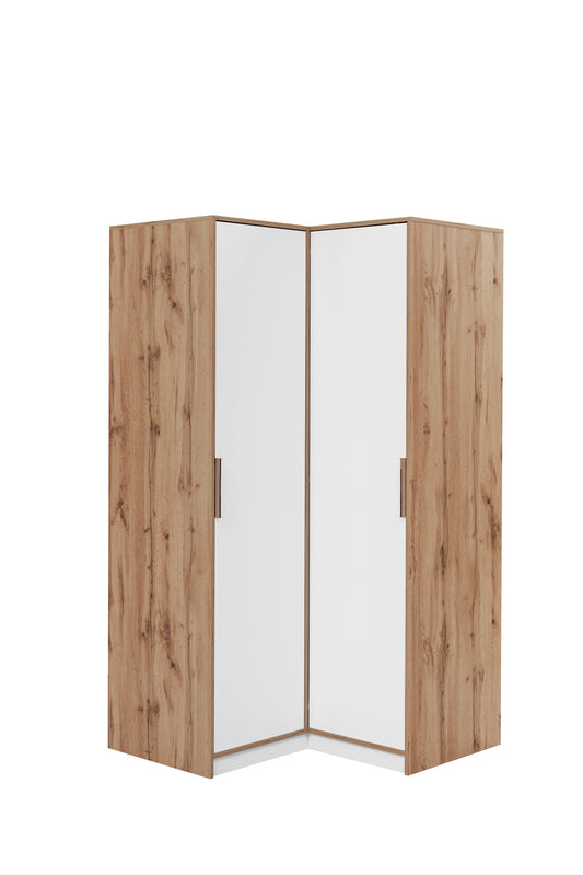 Corner Wardrobe LATI Oak Wotan / White