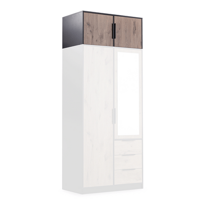 Wardrobe extension LATI D2 Black / Oak Viking
