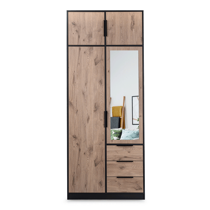 Wardrobe extension LATI D2 Black / Oak Viking