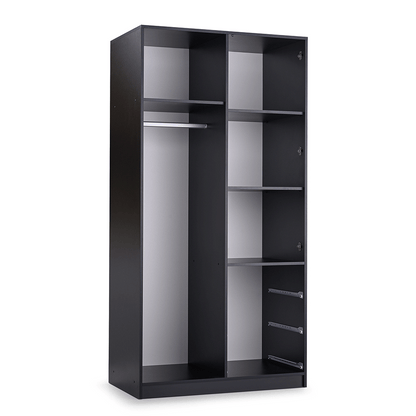Wardrobe LATI D2 Black / Oak Viking + Mirror
