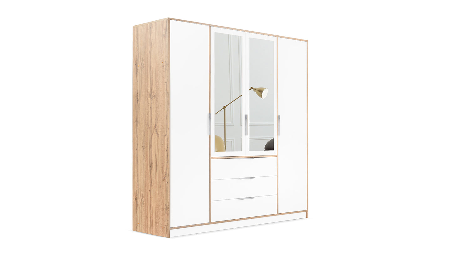 Wardrobe LATI D4 Oak Wotan / White
